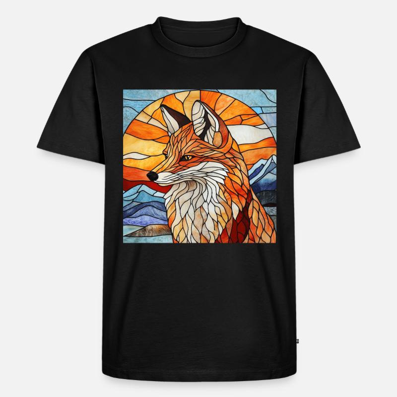 Fuchs - Männer Premium Bio T-Shirt - Schwarz