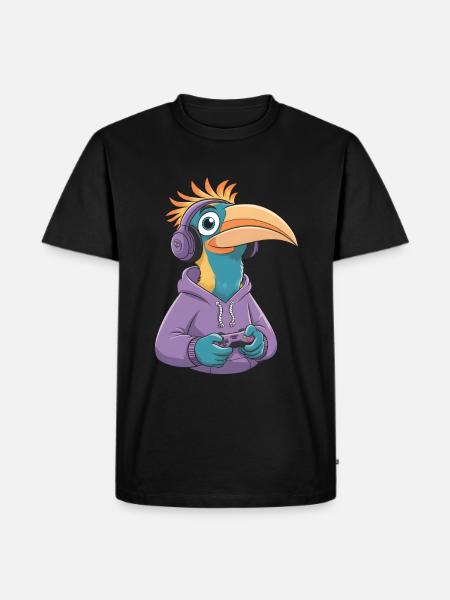Nashornvogel - Männer Premium Bio T-Shirt - Schwarz