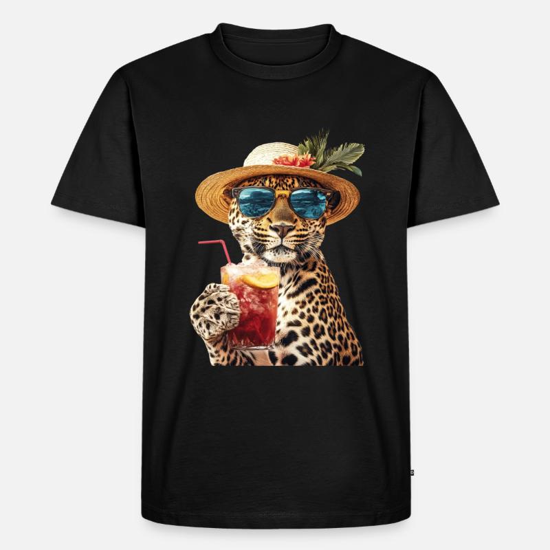 Leopard - Männer Premium Bio T-Shirt - Schwarz