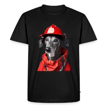 Windhund - Männer Premium Bio T-Shirt - Schwarz - Vorne - Nico (187cm)