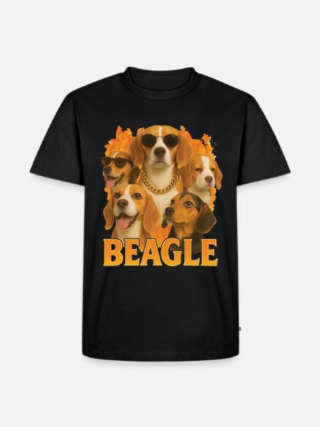 Beagle - Männer Premium Bio T-Shirt - Schwarz