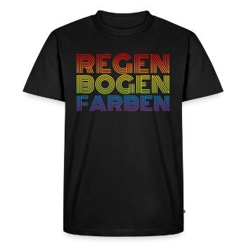 LGBT Regenbogenfarben Regenbogen Farben CSD Pride - Männer Premium Bio T-Shirt - Schwarz - Vorne - Nico (187cm)