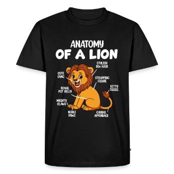 Anatomie d’un lion - T-shirt Premium bio Homme - noir - Devant - Nico (187cm)