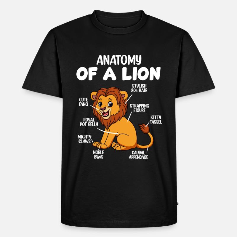 Anatomie eines Löwen - Männer Premium Bio T-Shirt - Schwarz