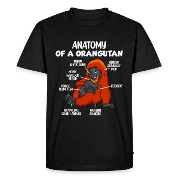 Anatomie d’un orang-outan - T-shirt Premium bio Homme - noir - Devant - Nico (187cm)
