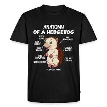 Anatomie d’un hérisson - T-shirt Premium bio Homme - noir - Devant - Nico (187cm)