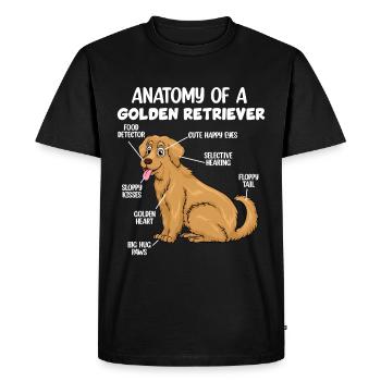 Anatomie d’un Golden Retriever - T-shirt Premium bio Homme - noir - Devant - Nico (187cm)