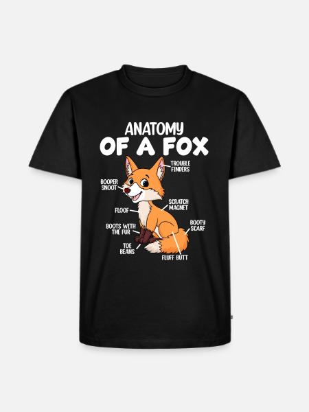 Anatomy of a fox - Men's Premium Organic T-Shirt - black