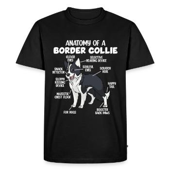 Anatomie d’un Border Collie - T-shirt Premium bio Homme - noir - Devant - Nico (187cm)