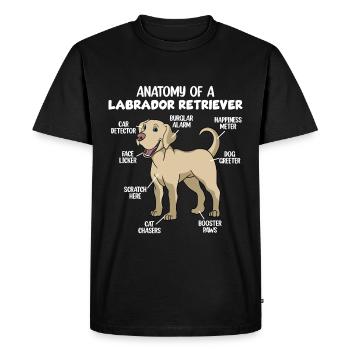 Anatomie d’un Labrador Retriever - T-shirt Premium bio Homme - noir - Devant - Nico (187cm)