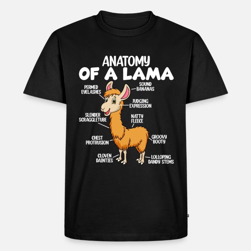 Anatomie eines Lamas - Männer Premium Bio T-Shirt - Schwarz