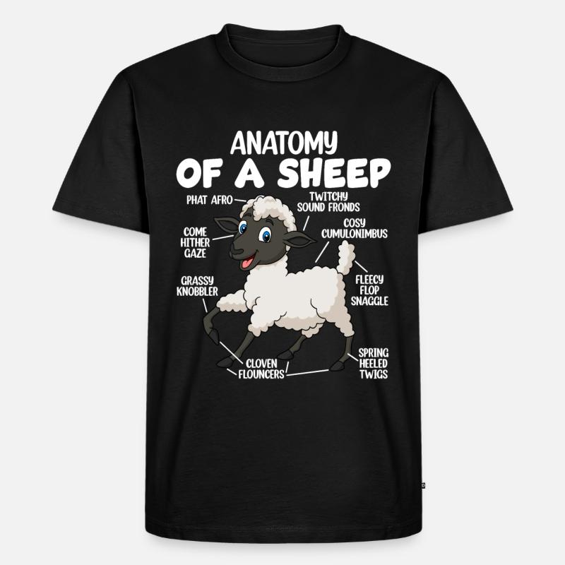 Anatomie eines Schafes - Männer Premium Bio T-Shirt - Schwarz