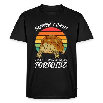 Tortue - T-shirt Premium bio Homme - noir - Devant - Nico (187cm)