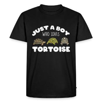 Juste un garçon qui aime la tortue - T-shirt Premium bio Homme - noir - Devant - Nico (187cm)