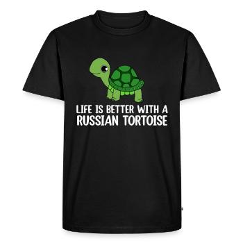Tortue - T-shirt Premium bio Homme - noir - Devant - Nico (187cm)