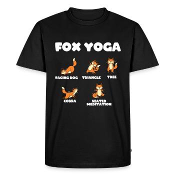 Fox Yoga - T-shirt Premium bio Homme - noir - Devant - Nico (187cm)