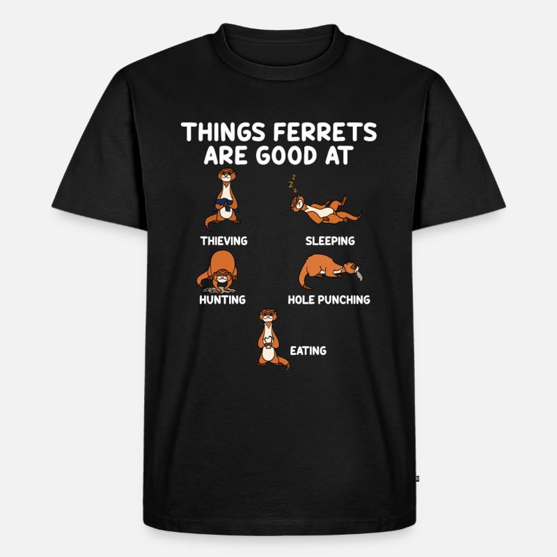 Frettchen - Männer Premium Bio T-Shirt - Schwarz