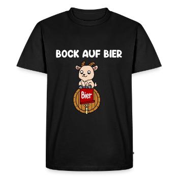 Bock Auf Bier - Männer Premium Bio T-Shirt - Schwarz - Vorne - Nico (187cm)