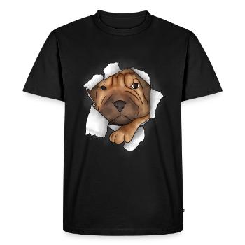 Chinese Shar Pei - Men's Premium Organic T-Shirt - black - Front - Nico (187cm)