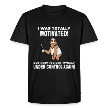 Sloth Lazy Motivation - Men's Premium Organic T-Shirt - black - Front - Nico (187cm)
