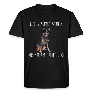 Australian Cattle Dog - Men's Premium Organic T-Shirt - black - Front - Nico (187cm)