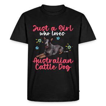 Australian Cattle Dog - Men's Premium Organic T-Shirt - black - Front - Nico (187cm)
