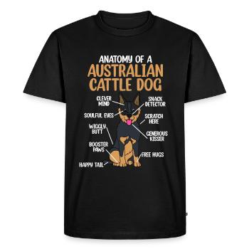 Australian Cattle Dog - Men's Premium Organic T-Shirt - black - Front - Nico (187cm)