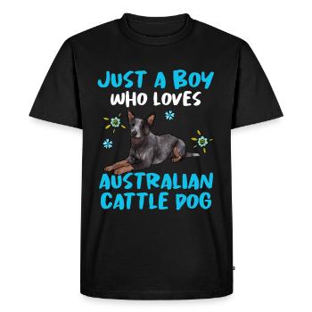 Australian Cattle Dog - Men's Premium Organic T-Shirt - black - Front - Nico (187cm)