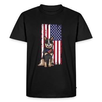 Australian Cattle Dog - Men's Premium Organic T-Shirt - black - Front - Nico (187cm)
