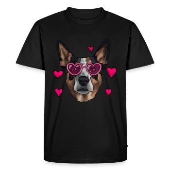 Australian Cattle Dog - Men's Premium Organic T-Shirt - black - Front - Nico (187cm)