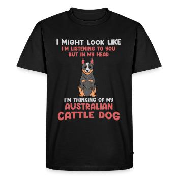 Australian Cattle Dog - Men's Premium Organic T-Shirt - black - Front - Nico (187cm)