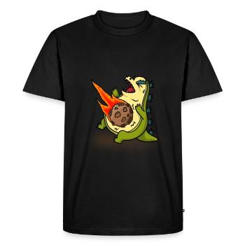 Earth Strike Big Bang Dino Design - Men's Premium Organic T-Shirt - black - Front - Nico (187cm)