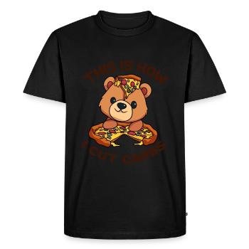 Glucides Count Bear Pizza - T-shirt Premium bio Homme - noir - Devant - Nico (187cm)