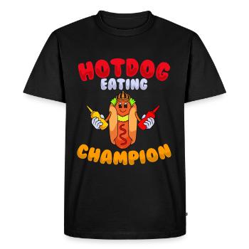 Hot dog - Men's Premium Organic T-Shirt - black - Front - Nico (187cm)