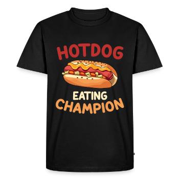 Hot dog - Men's Premium Organic T-Shirt - black - Front - Nico (187cm)