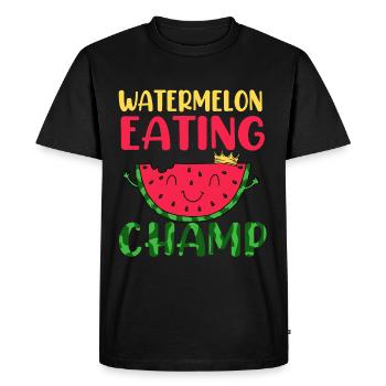Watermelon - Men's Premium Organic T-Shirt - black - Front - Nico (187cm)