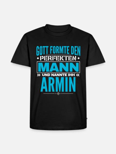 Armin Name Design - Männer Premium Bio T-Shirt - Schwarz