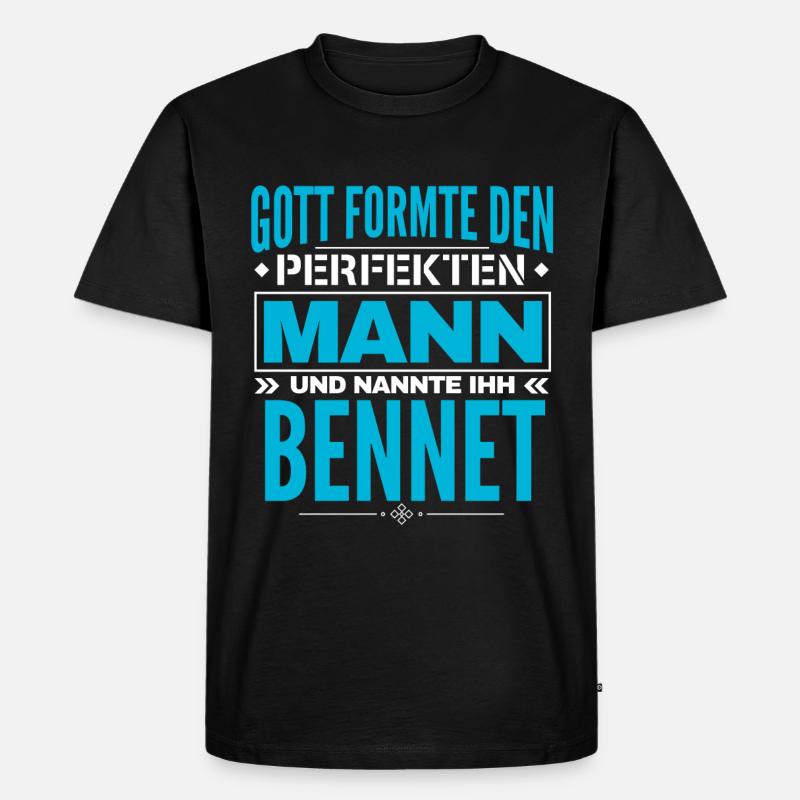 Bennet Name Design - Männer Premium Bio T-Shirt - Schwarz