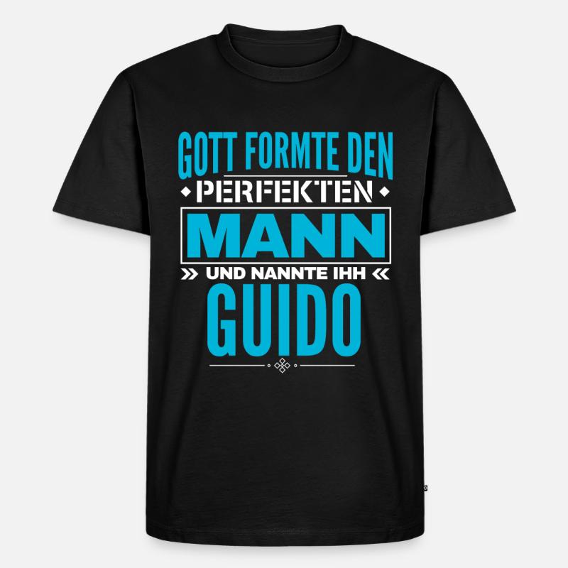 Guido Name Design - Männer Premium Bio T-Shirt - Schwarz