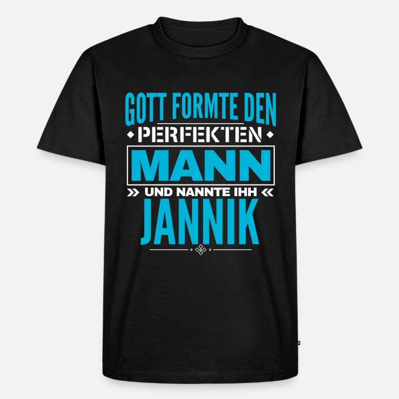 Jannik Name Design - Männer Premium Bio T-Shirt - Schwarz