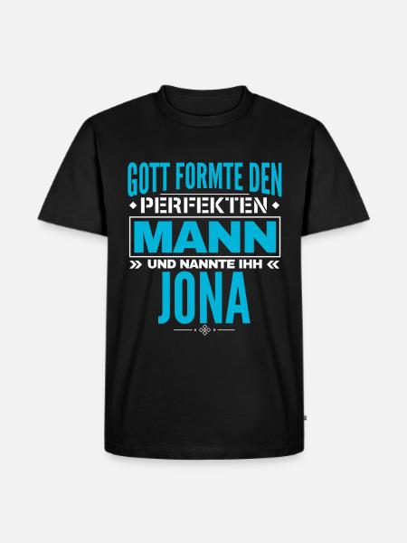 Jona Name Design - Männer Premium Bio T-Shirt - Schwarz