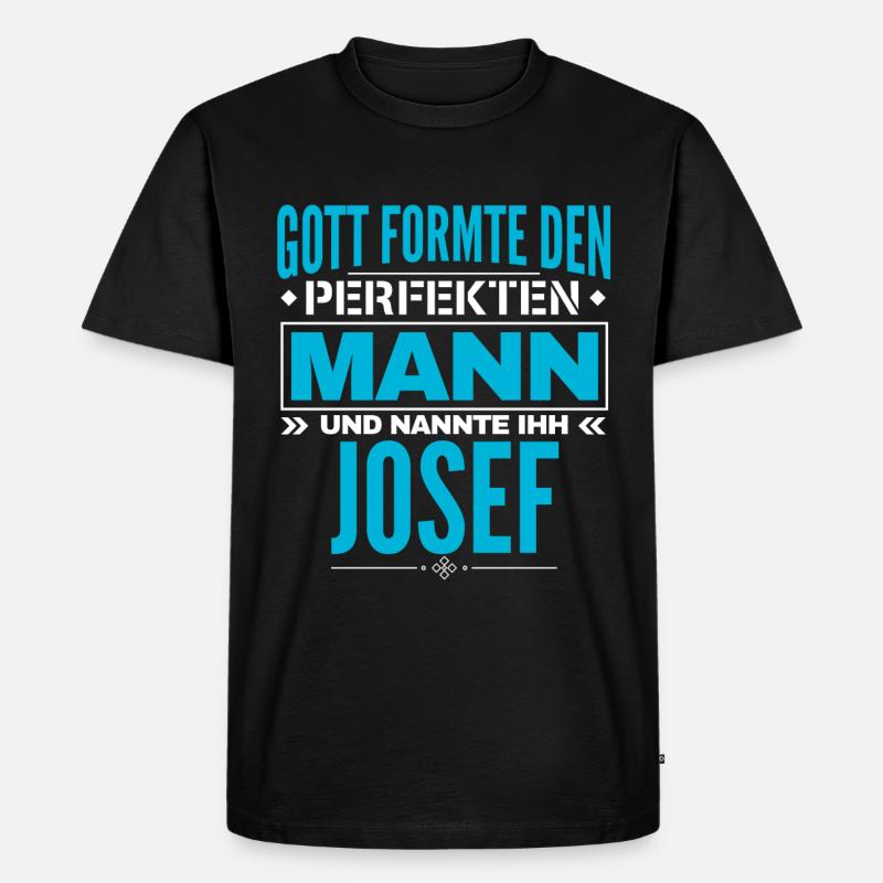 Josef Name Design - Männer Premium Bio T-Shirt - Schwarz