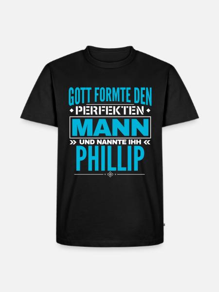 Phillip Name Design - Männer Premium Bio T-Shirt - Schwarz
