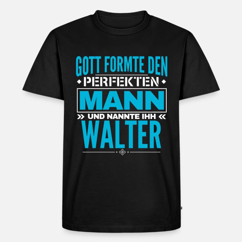 Walter Name Design - Männer Premium Bio T-Shirt - Schwarz