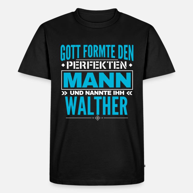 Walther Name Design - Männer Premium Bio T-Shirt - Schwarz
