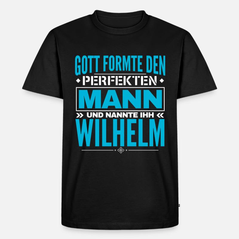 Wilhelm Name Design - Männer Premium Bio T-Shirt - Schwarz