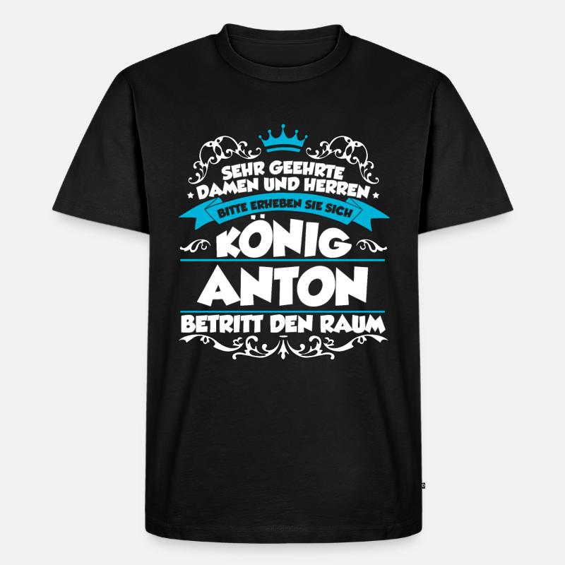 Anton Name Design - Männer Premium Bio T-Shirt - Schwarz