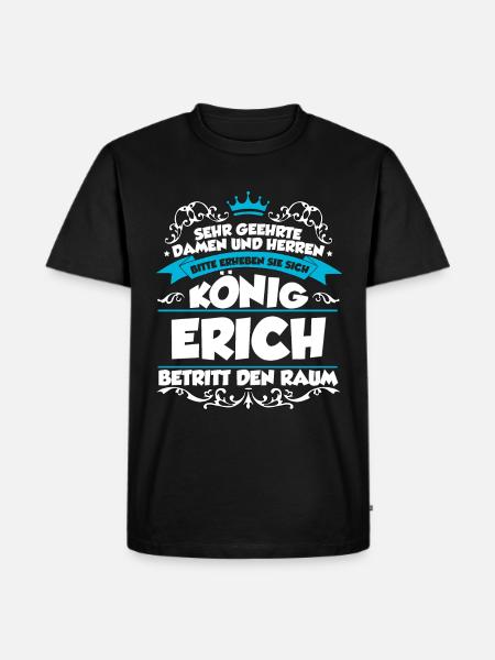 Erich Name Design - Männer Premium Bio T-Shirt - Schwarz