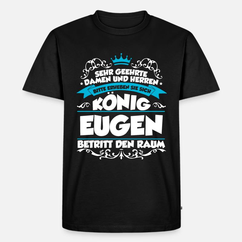 Eugen Name Design - Männer Premium Bio T-Shirt - Schwarz