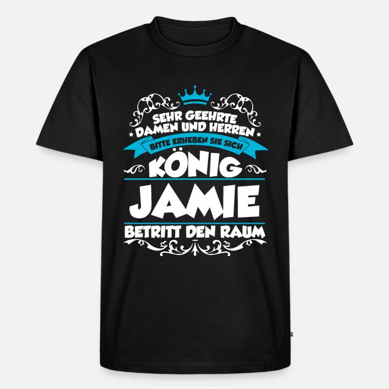 Jamie Name Design - Männer Premium Bio T-Shirt - Schwarz